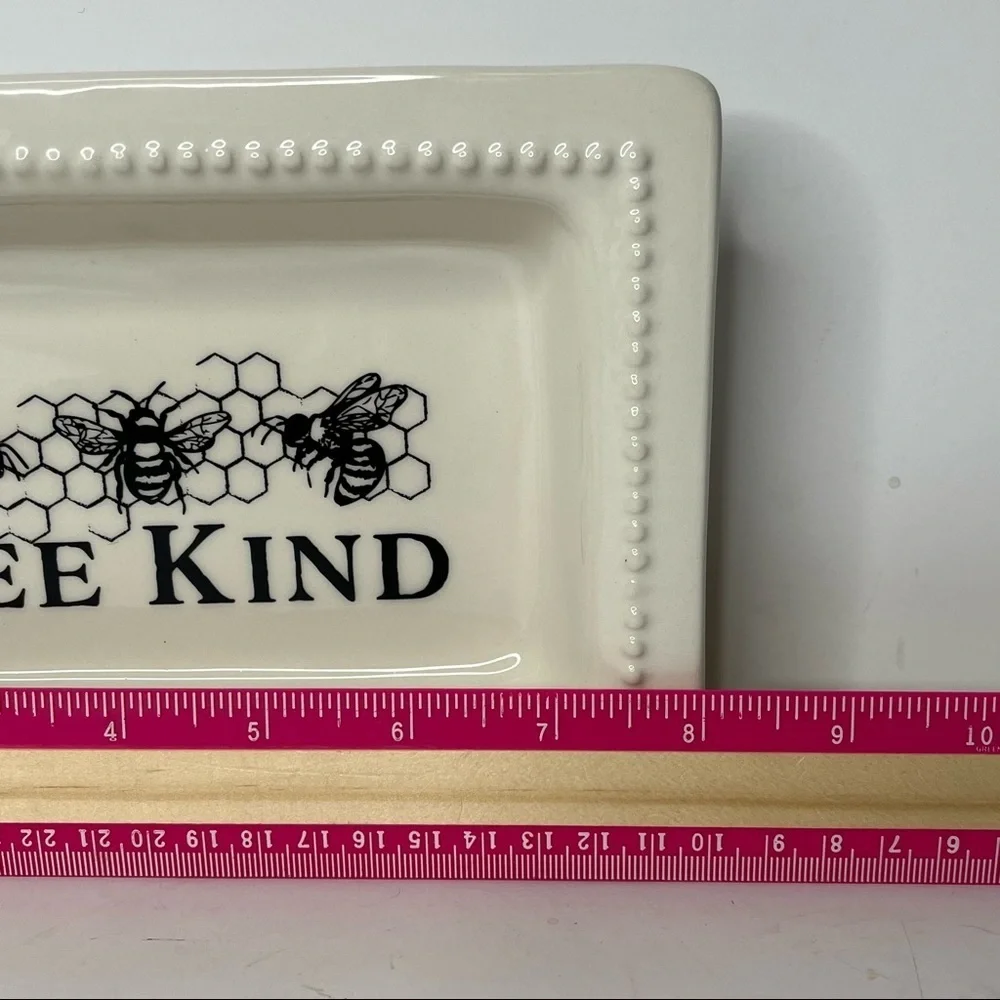 Ashland‎ Ceramic Bee Kind Trinket Tray Cream English Garden New Ring Desk Dish